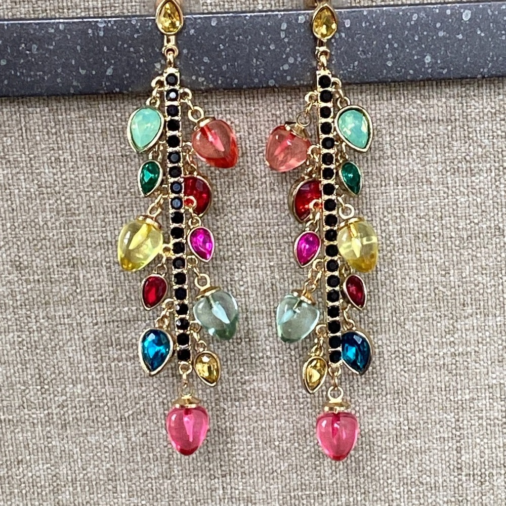 Christmas Lights Sparkly Crystal Earrings